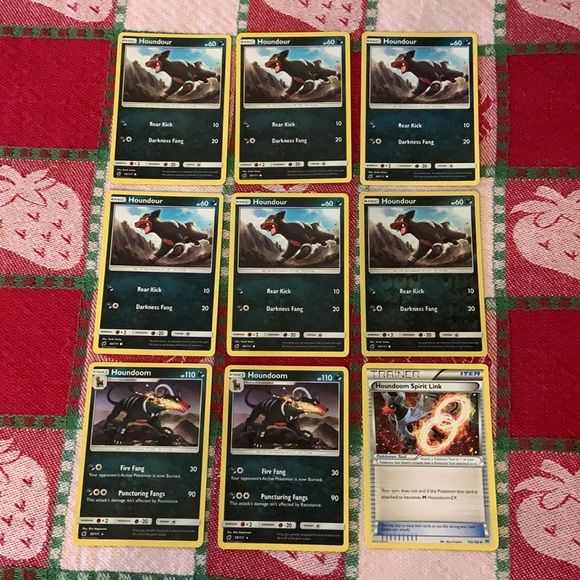 Pokemon TCG Houndour/Houndoom/Spirit Link Trainer Bundle (9 Cards) - Picture 2 of 16